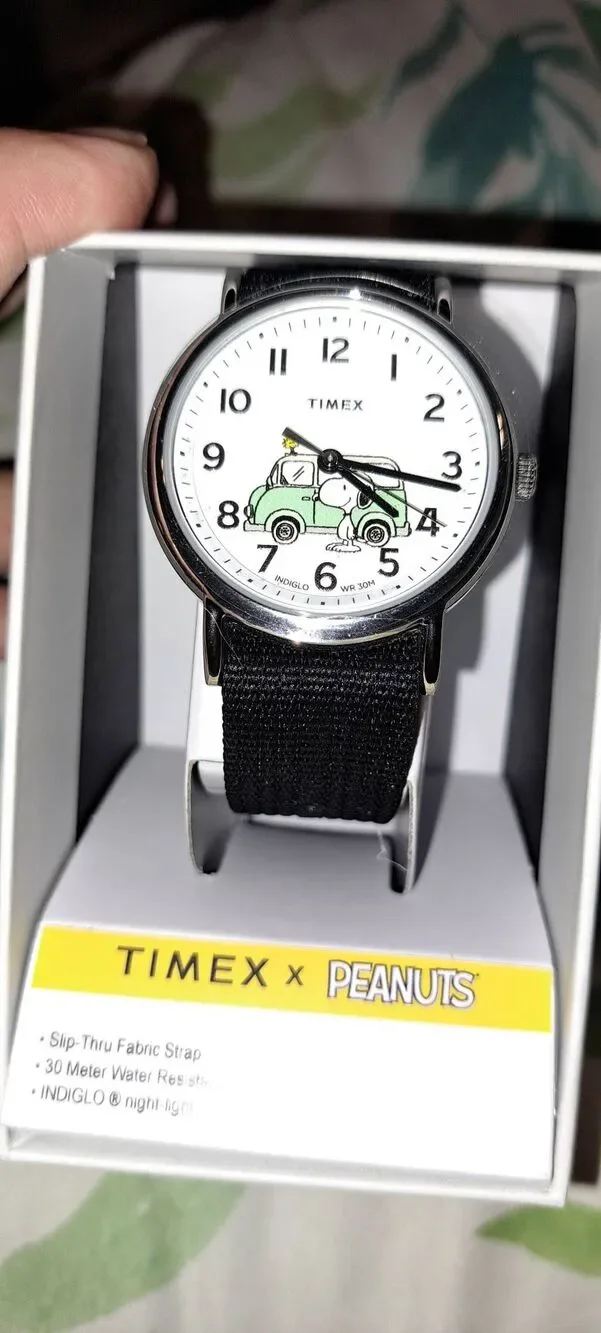 NEW Timex x Peanuts Snoopy Woodstock Van Weekender Watch 38mm TW2Y11800JT